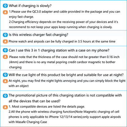 Charging Station,Wirelss Charger,Magnetic Charging Station Compatible with Iphone 17 16 15 14 13 12 11 Pro Max XS Xr,For Iwatch Series 9 8 7 6 5 4 3 2 Se,For Airpods 3 2 Pro,Black,No Adapter