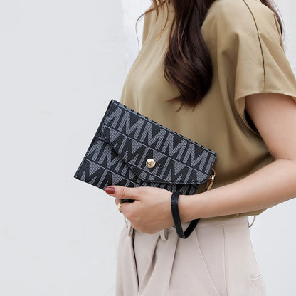 Havenly Women'S Tote Bag, Wristlet Pouch Purse, Vegan Leather Handbag 4Pcs Set by Mia K - Brown