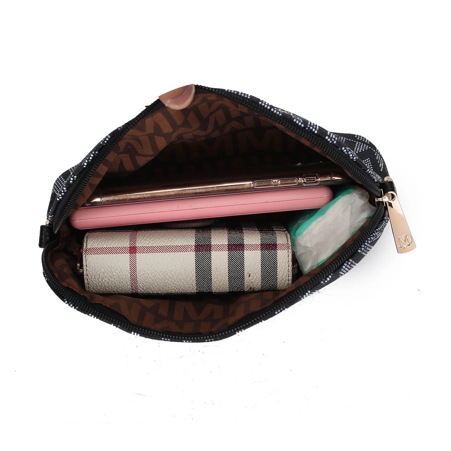 Havenly Women'S Tote Bag, Wristlet Pouch Purse, Vegan Leather Handbag 4Pcs Set by Mia K - Brown